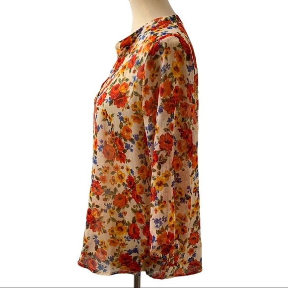 Alice Blue Stitch Fix Floral Lightweight Popover - Picture 4 of 9